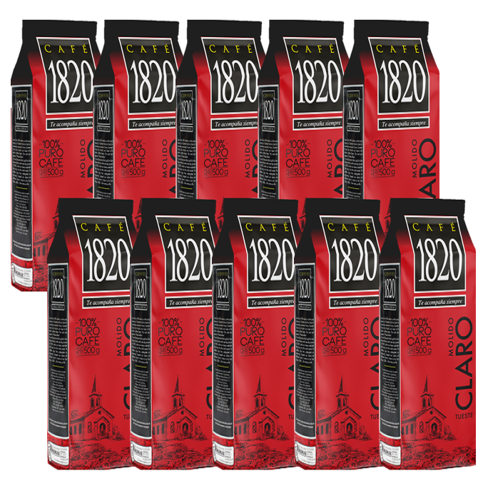 10-pack Cafe 1820 Coffee Light Roasted 1.1 lbs (ground)
