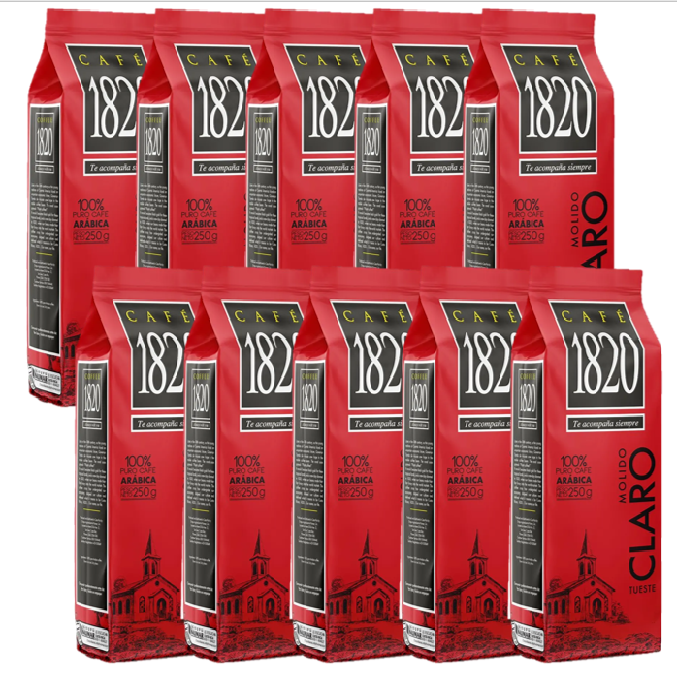 10-pack Cafe 1820 Coffee Light Roasted 0.5 lbs (ground)