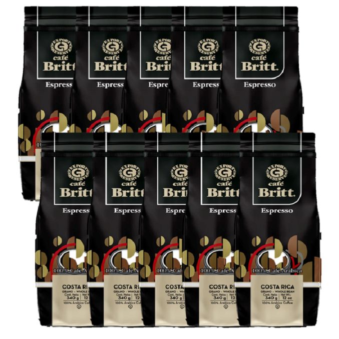 10-pack Cafe Britt Coffee Espresso 12oz